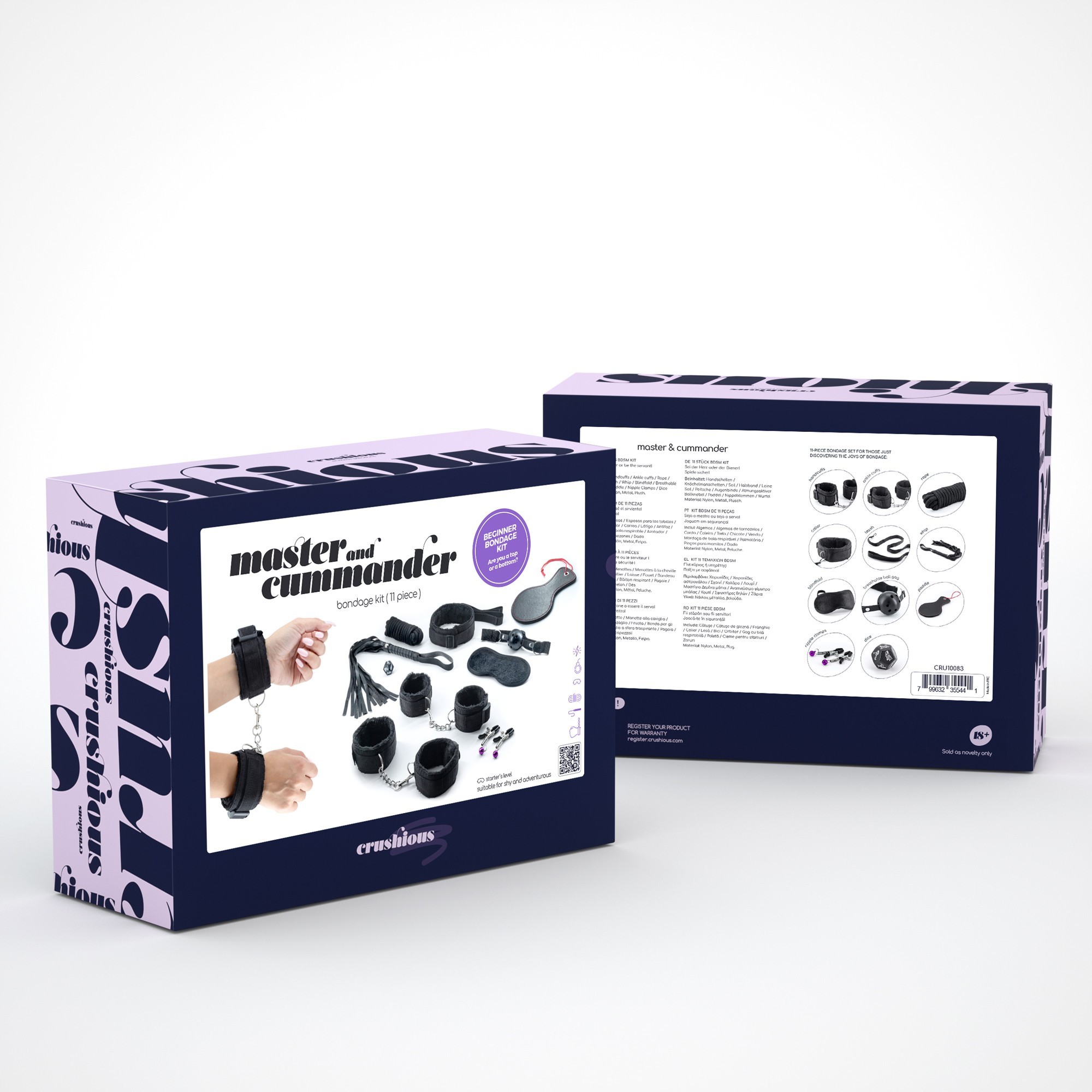 CONFEZIONE DA 18 MASTER &amp; CUMMANDER BONDAGE KIT CON 11 CRUSHIOUS PEZZI