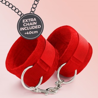 PACK DE 30 ESPOSAS DE VELCRO TOUGH LOVE CON CADENA DE 40CM EXTRA CRUSHIOUS ROJAS