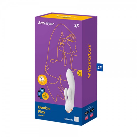 SATISFYER DOUBLE FLEX VIBRATOR WITH APP WHITE