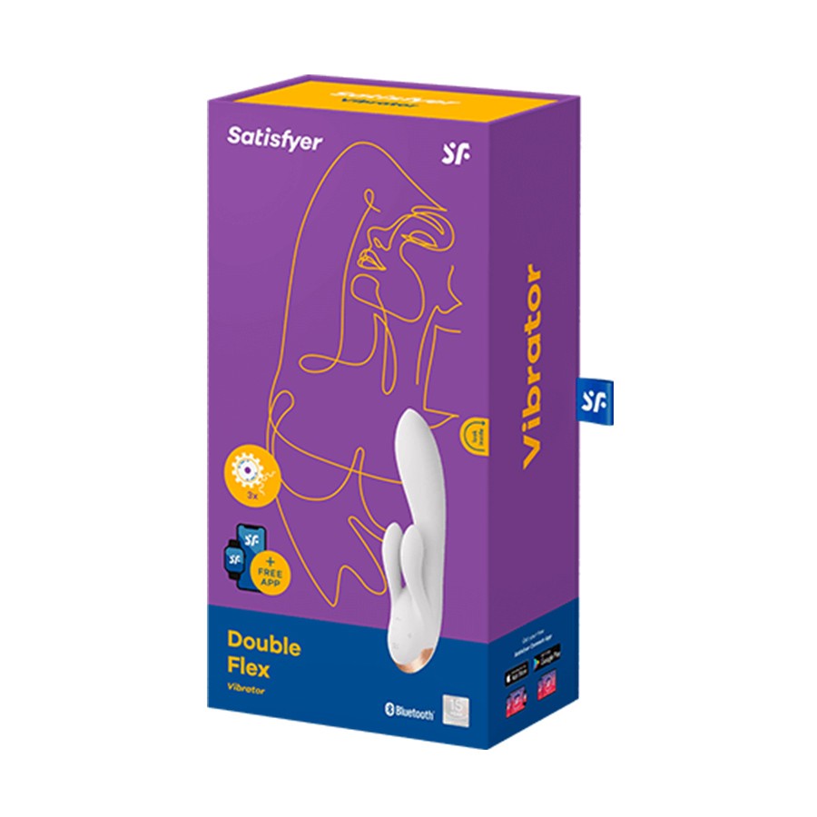 VIBRADOR DOUBLE FLEX CON APP SATISFYER BLANCO