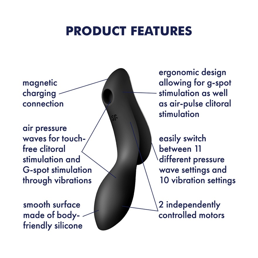 VIBRADOR CURVY TRINITY 2 SATISFYER NEGRO