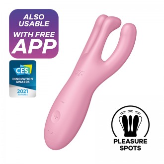 DILDO TRIO 4 CON APP SATISFYER ROSA