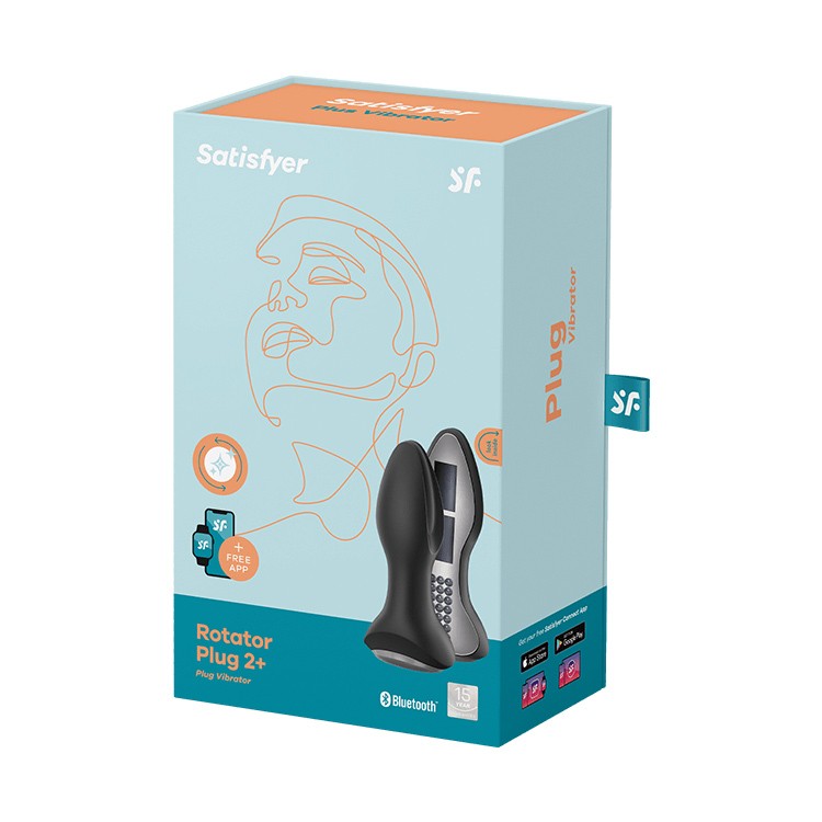 SATISFYER ROTATOR PLUG 2+ VIBRATING PLUG WITH APP BLACK