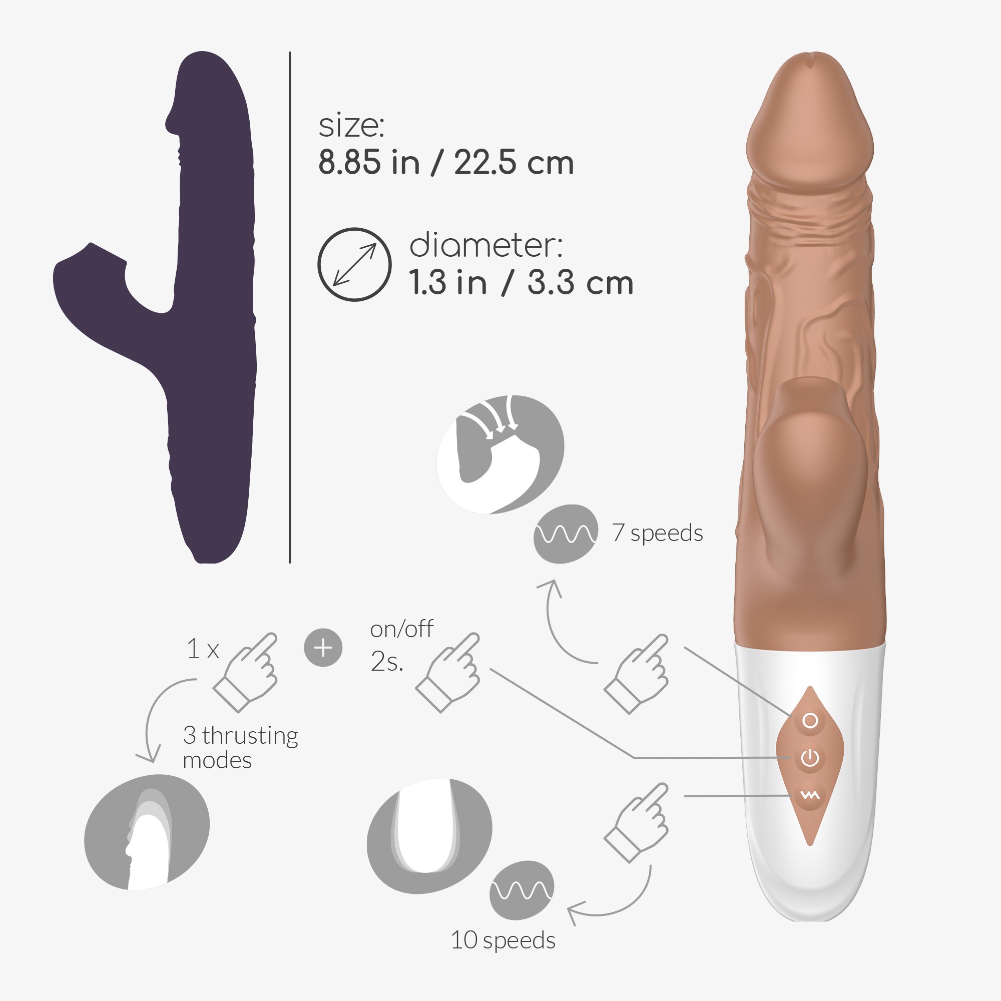 VIBRADOR REALISTA CON VAIVÉN EL MATADOR CRUSHIOUS