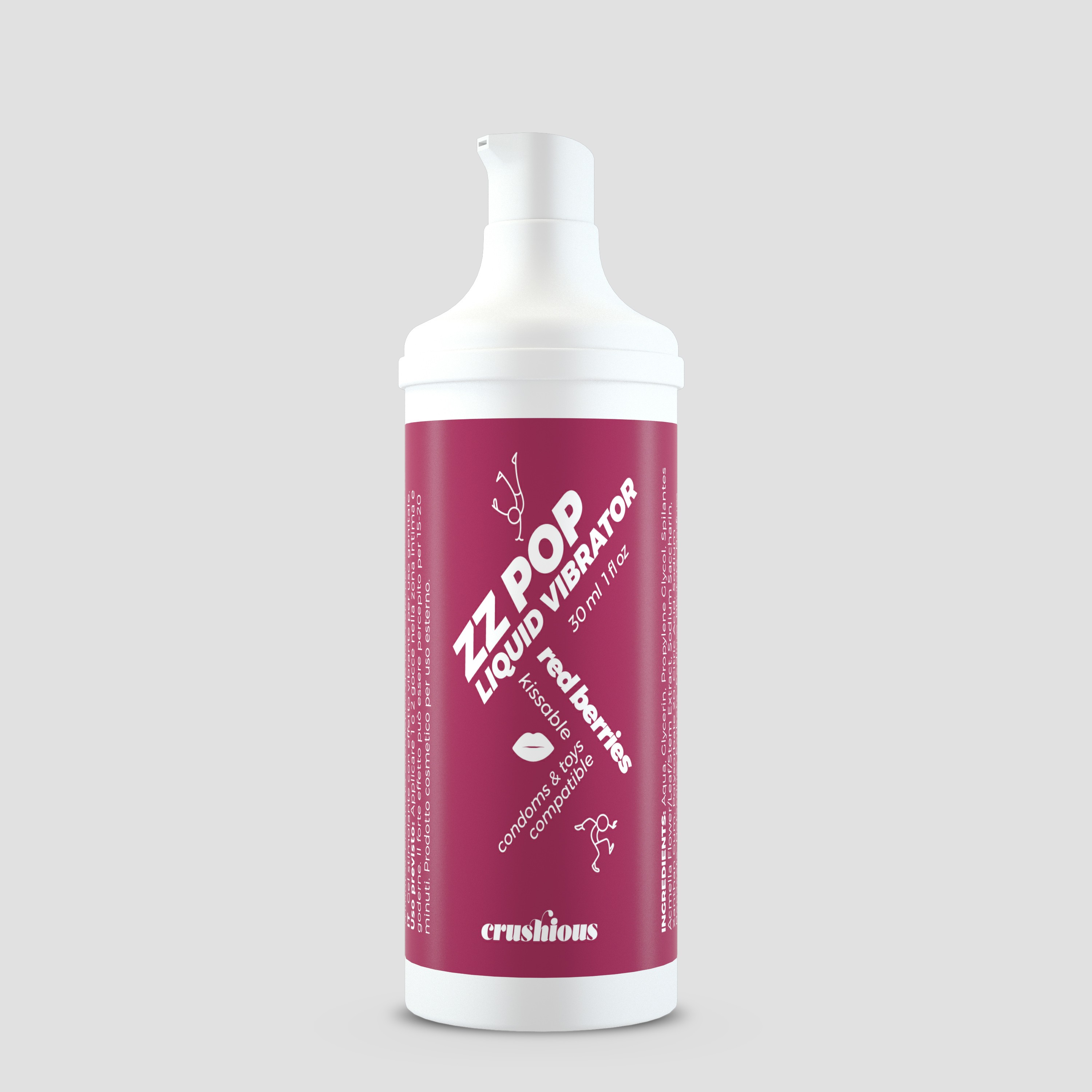 LIQUIDE VIBRATEUR ZZ POP ARÔME FRUITS ROUGES 30ML CRUSHIOUS