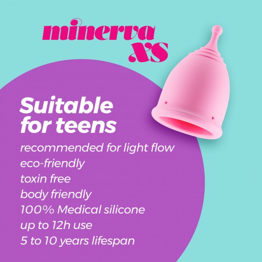 COPO MENSTRUAL MINERVA XS COM BOLSA E LIMPADOR DE BRINQUEDOS 150 ML CRUSHIOUS