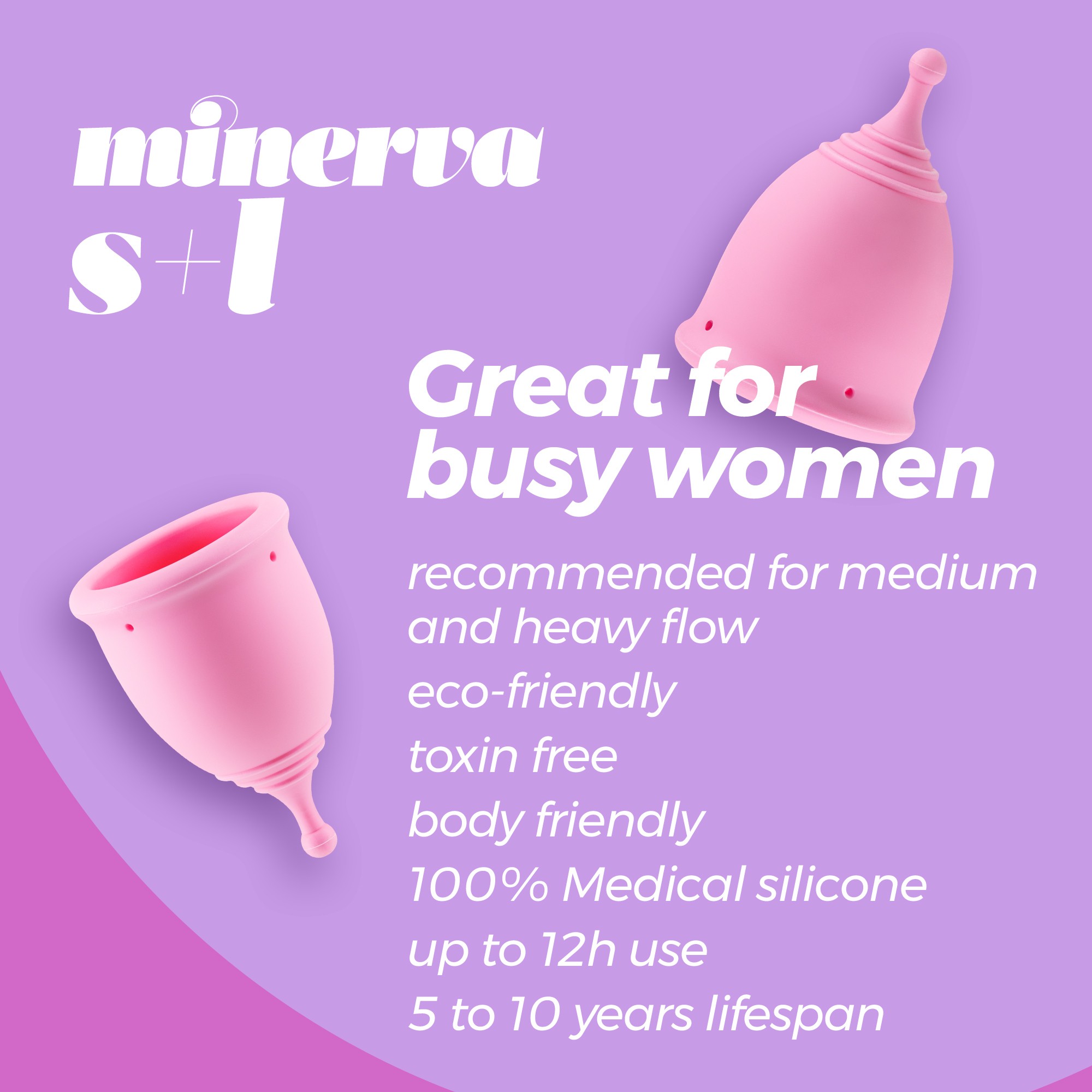 CRUSHIOUS MINERVA S + L MENSTRUAL CUPS WITH POUCH