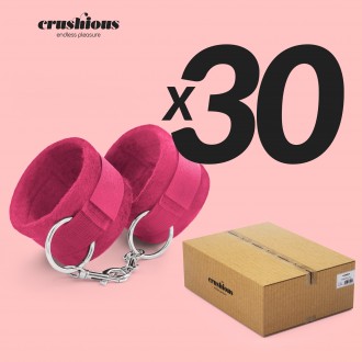 PACK DE 30 ALGEMAS DE VELCRO TOUGH LOVE COM CORRENTE DE 40CM EXTRA CRUSHIOUS ROSA