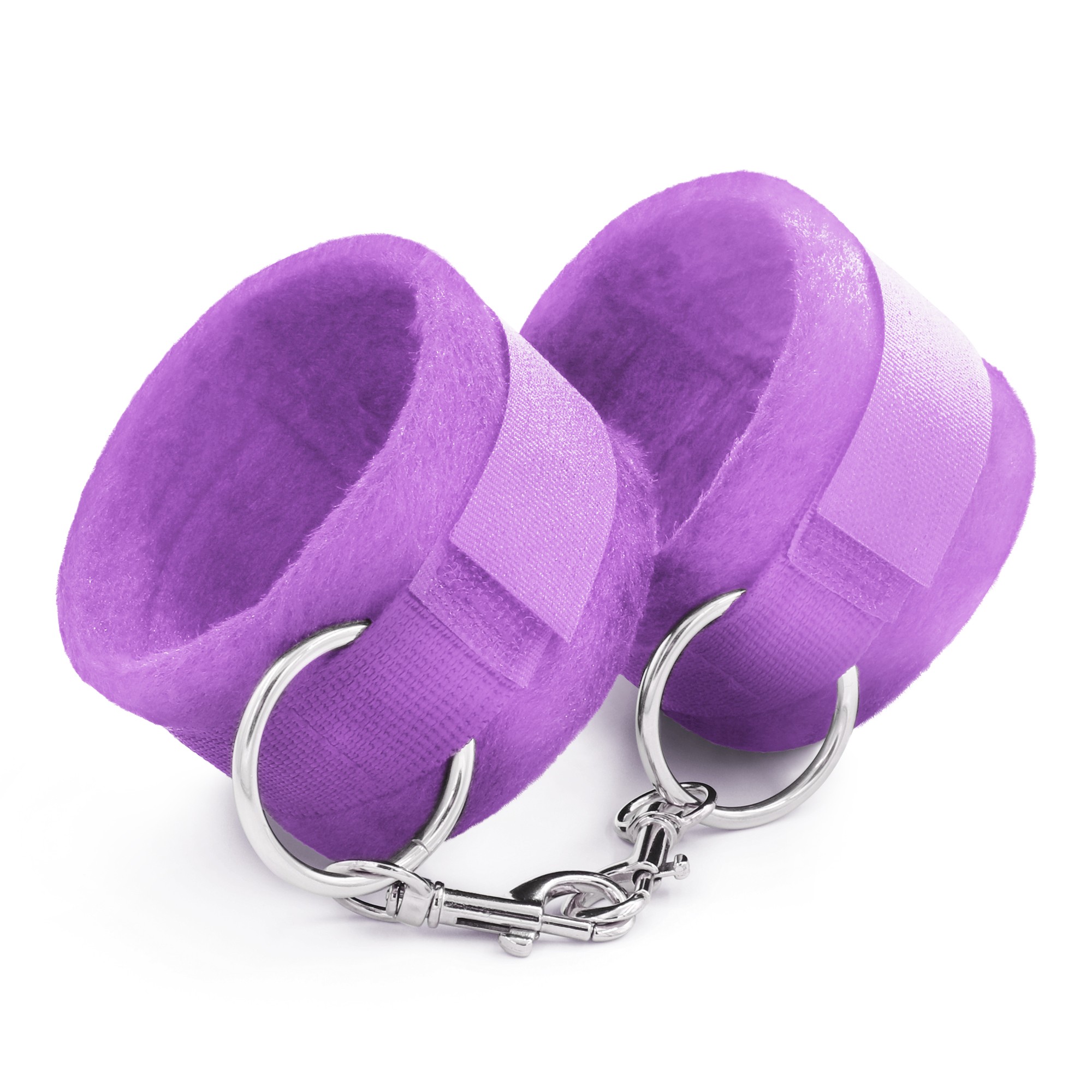 TOUGH LOVE VELCRO HANDCUFFS WITH EXTRA 40CM CHAIN CRUSHIOUS PURPLE