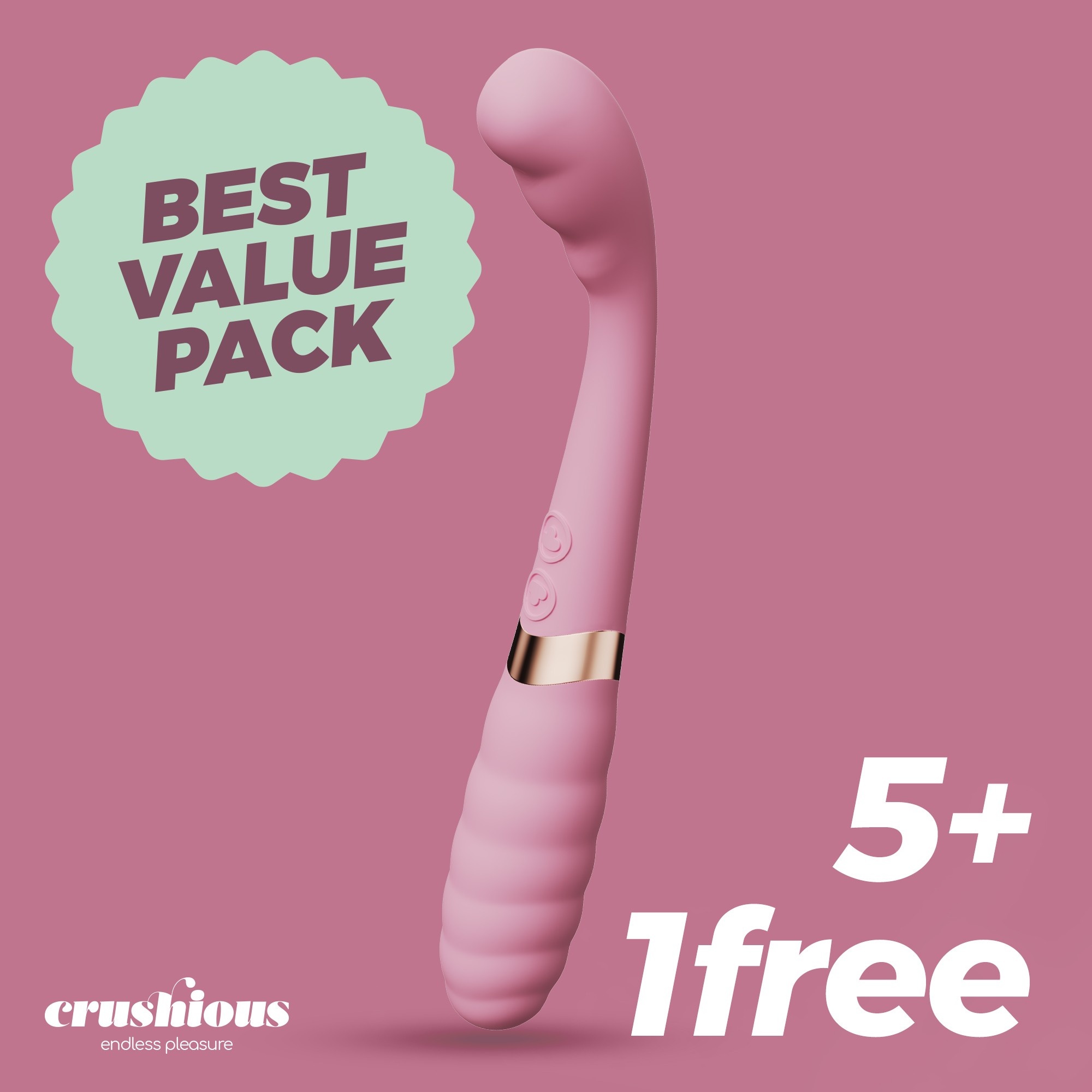 5 + 1 GRATUITO PIXIE VIBRADOR DOBLE CRUSHIOUS