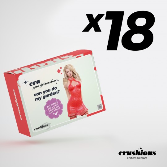 PACK DE 18 EVA LA VECINITA MUÑECA INFLABLE RUBIA CRUSHIOUS