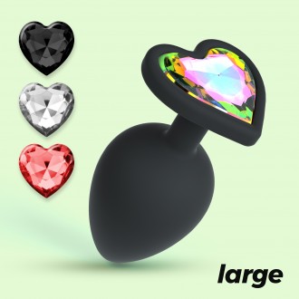 CONFEZIONE DA 30 CUORE PLUG ANALE GRANDE CON 4 GIOIELLI INTERCAMBIABILI CRUSHIOUS