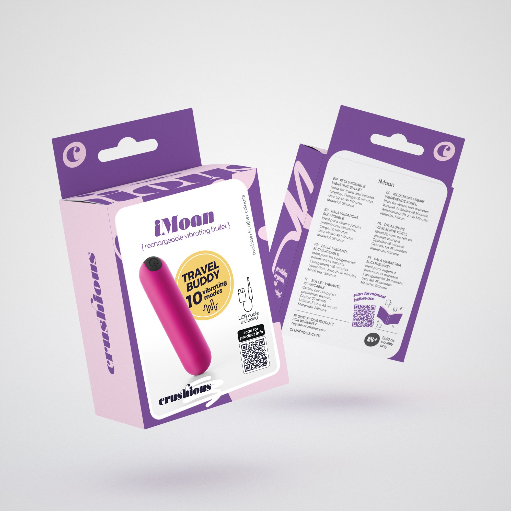 CRUSHIOUS IMOAN RECHARGEABLE VIBRATING BULLET PINK