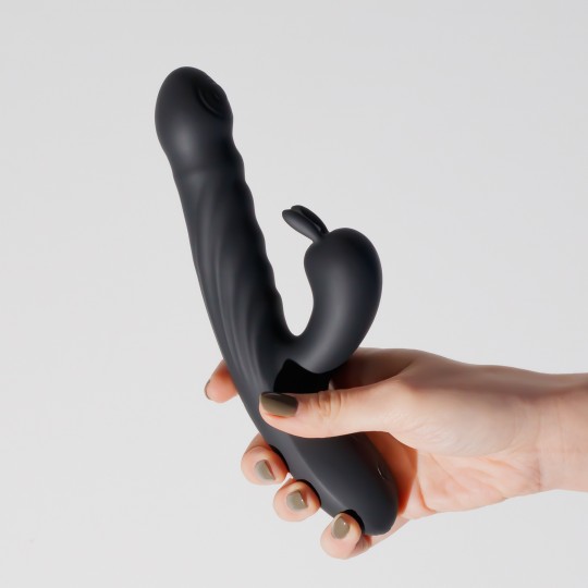 LAPIN VIBRADOR RECARREGÁVEL RABBIT COM IMPULSO PRETO CRUSHIOUS