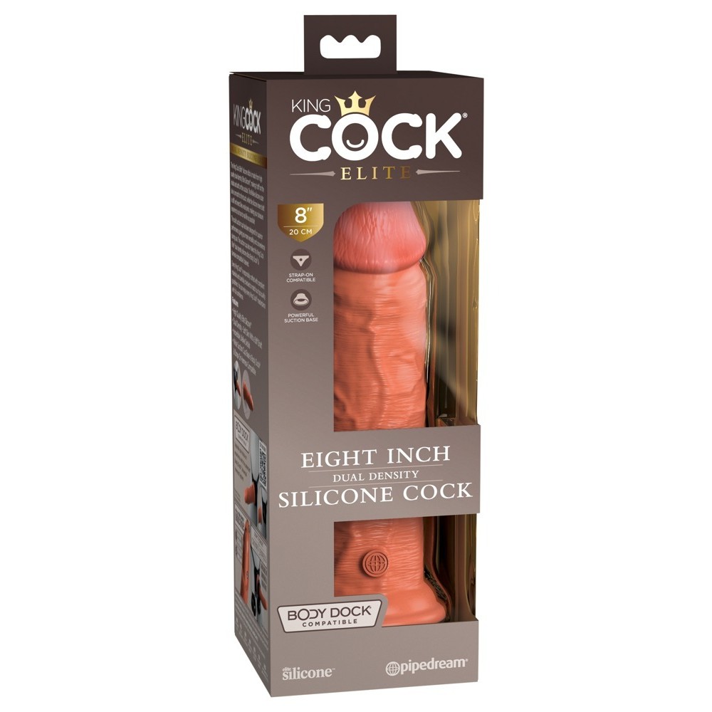 8&quot; DUAL DENSITY SILICONE COCK