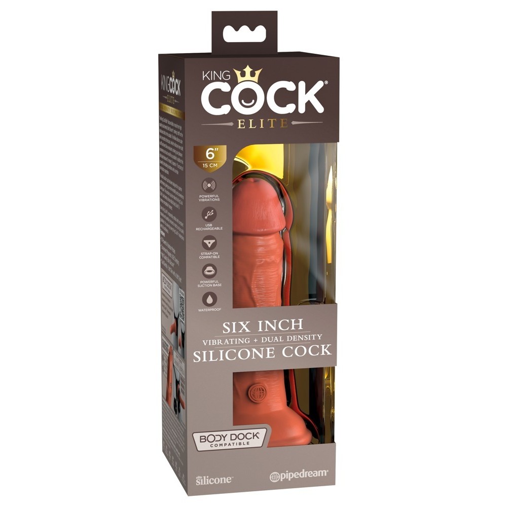 6&quot; VIBRATING + DUAL DENSITY SILICONE COCK