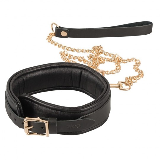 LEATHER COLLAR AND LEASH