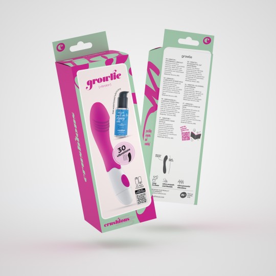 CONFEZIONE DA 32 GROWLIE VIBRATORE CON LUBRIFICANTE A BASE D&#039;ACQUA INCLUSO CRUSHIOUS