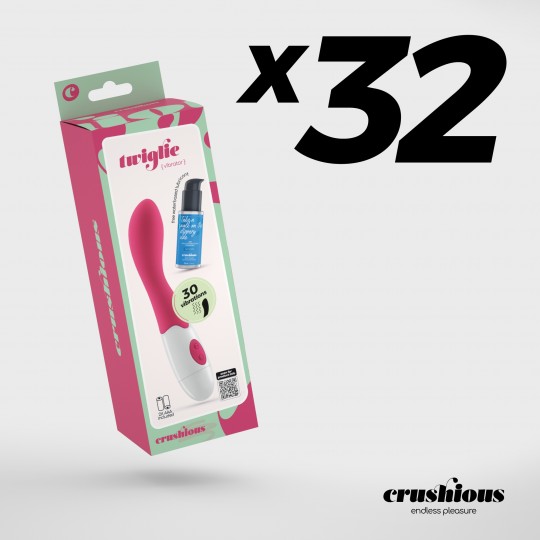 PACK OF 32 CRUSHIOUS TWIGLIE VIBRATOR WITH WATERBASED LUBRICANT INCLUDED