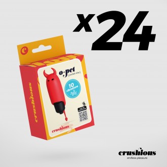 PACK DE 24 O-PET DIABO COM BALA DE 10 VIBRAÇÕES VERMELHO CRUSHIOUS