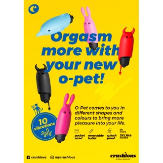 O-PET CONEJO CON BALA DE 10 VIBRACIONES ROSA PASTEL CRUSHIOUS