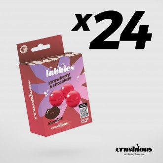 PACK DE 24 LUBBIES BOLINHAS DE ÓLEO BEIJÁVEIS MORANGO & CHOCOLATE CRUSHIOUS