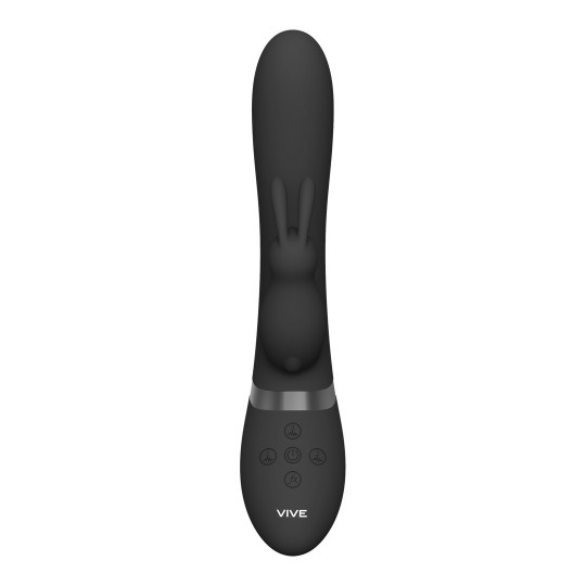 TAKA - INFLATABLE AND VIBRATING RABBIT VIBRATOR - BLACK