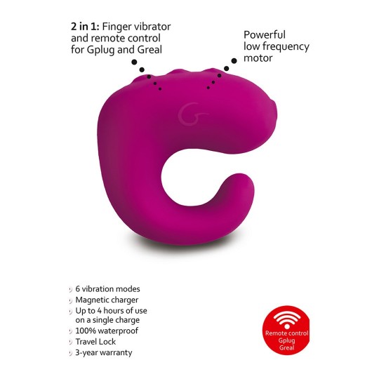 G-RING XL FINGER VIBRATOR - SWEET RASPBERRY