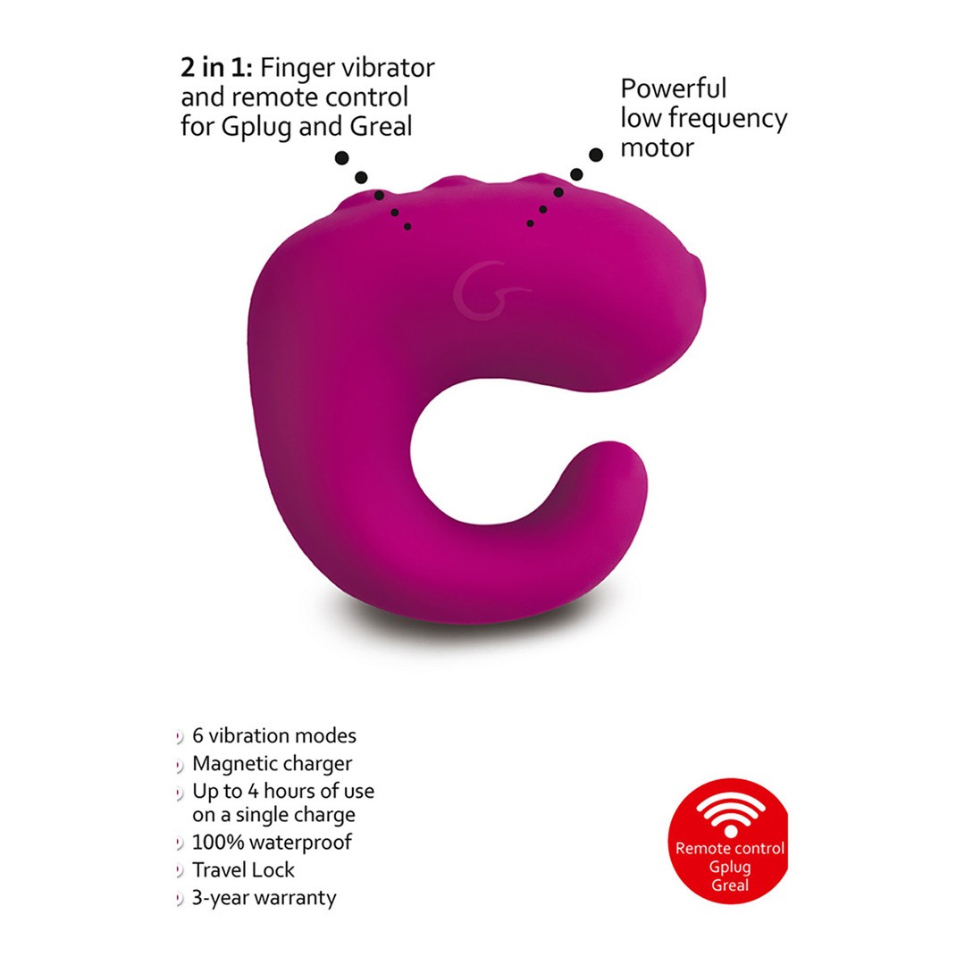 G-RING XL FINGER VIBRATOR - SWEET RASPBERRY