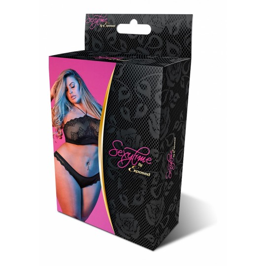 HALTER BANDEAUX AND PANTY SET BLACK