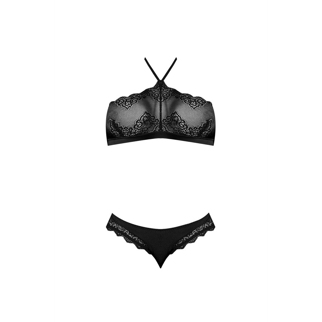 HALTER BANDEAUX AND PANTY SET BLACK