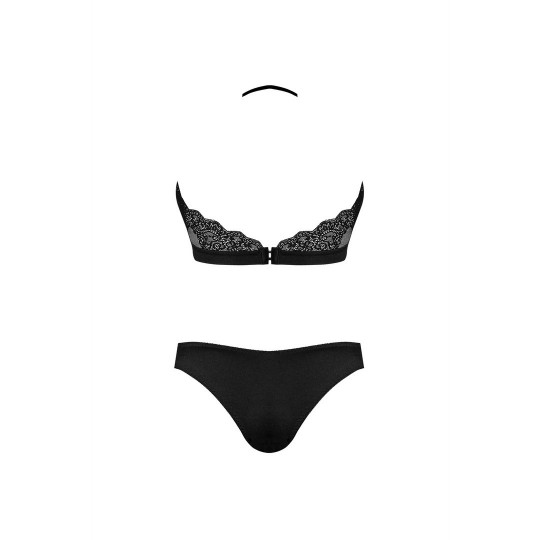 HALTER BANDEAUX AND PANTY SET - 2X - BLACK