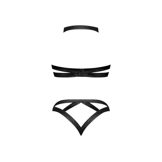 CONCORDIA - SEXY IMITATION LEATHER BRA AND PANTIES WITH STUDS