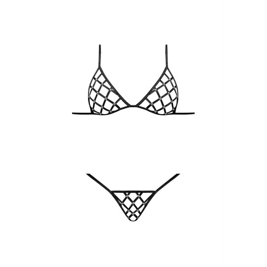 ORTHIA - SEXY IMITATION NET SET WITH BRA AND G-STRING - 2X