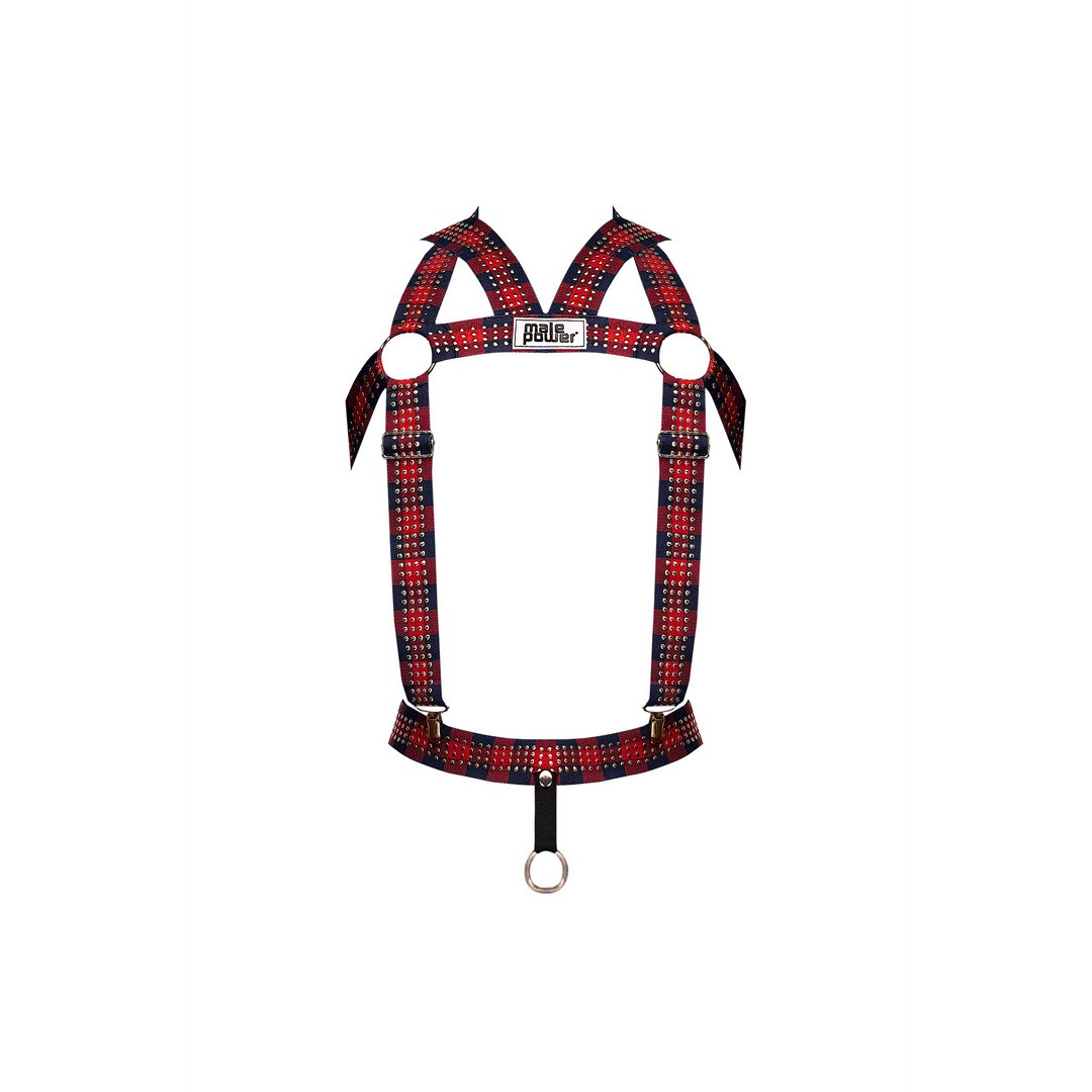 ELASTIC HARNESS WITH STUDS RED