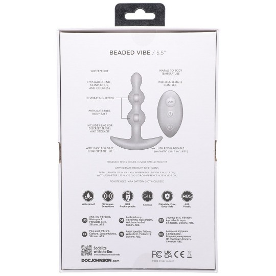 BEADED VIBE - SILICONE ANAL PLUG WITH REMOTE CONTROL