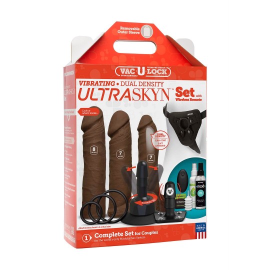 VIBRATING DUAL DENSITY ULTRASKYN TOYS SET + REMOTE CONTROL