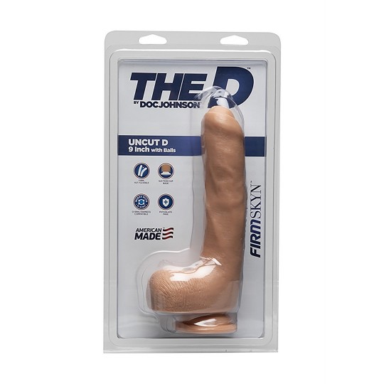 UNCUT D - REALISTIC FIRMSKYN DILDO WITH BALLS - 9 / 22 CM