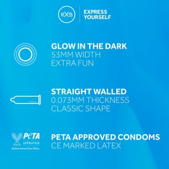 EXS GLOW - CONDOMS - 3 PIECES