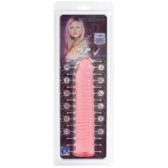 SUNRISE - RIBBED JELLY DILDO - 7 / 18 CM