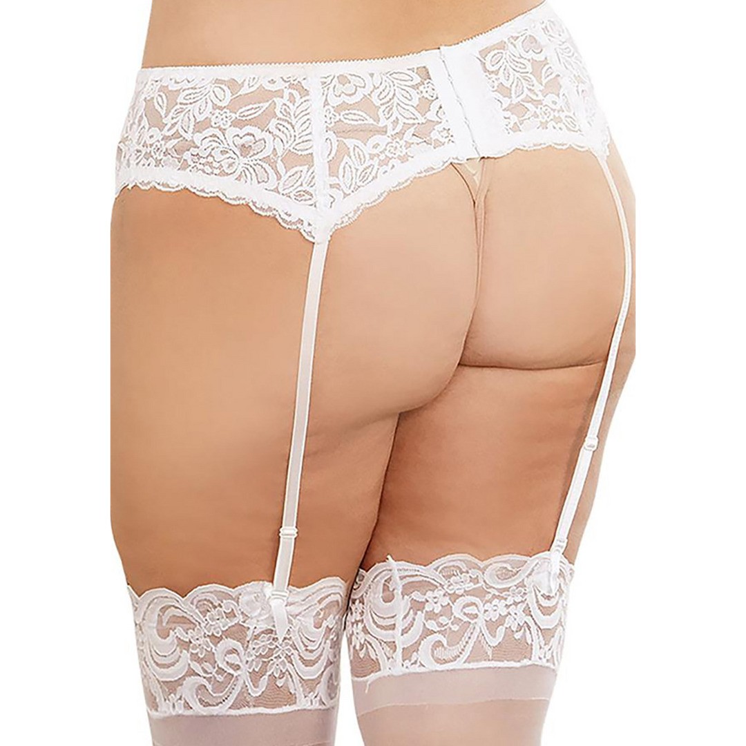 LACE GARTER BELT DIAMOND - BLACK