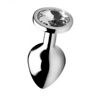 CLEAR GEM ANAL PLUG MEDIUM - CLEAR