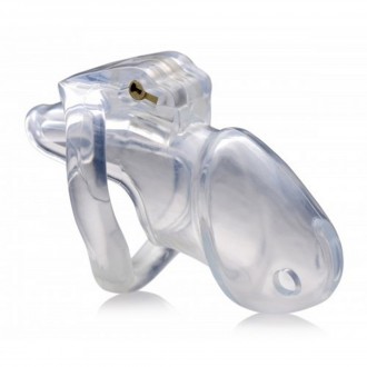 CLEAR CAPTOR - CHASTITY CAGE WITH KEYS - MEDIUM