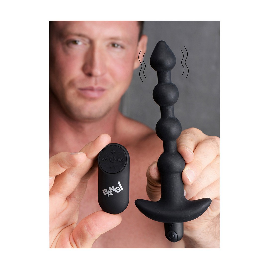 VIBRATING SILICONE ANAL BEADS AND REMOTE CONTROL