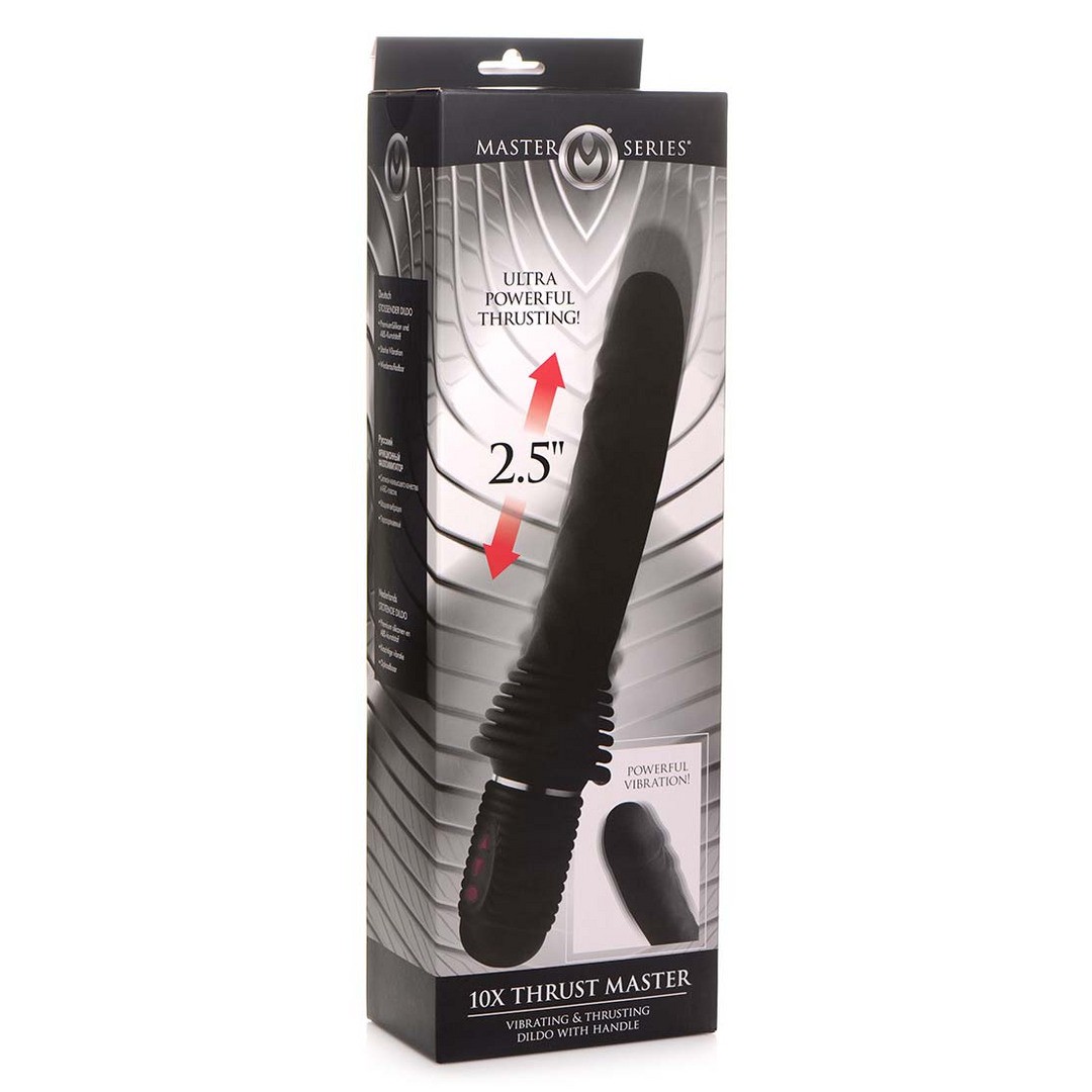 THRUST MASTER - VIBRATING AND THRUSTING DILDO WITH HANDLE