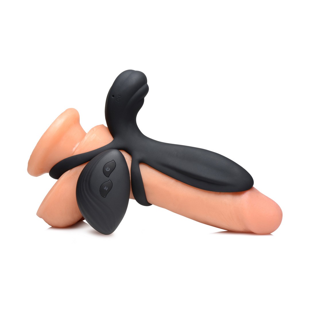 SILICONE VIBRATING PENIS SLEEVE WITH REMOTE CONTROL