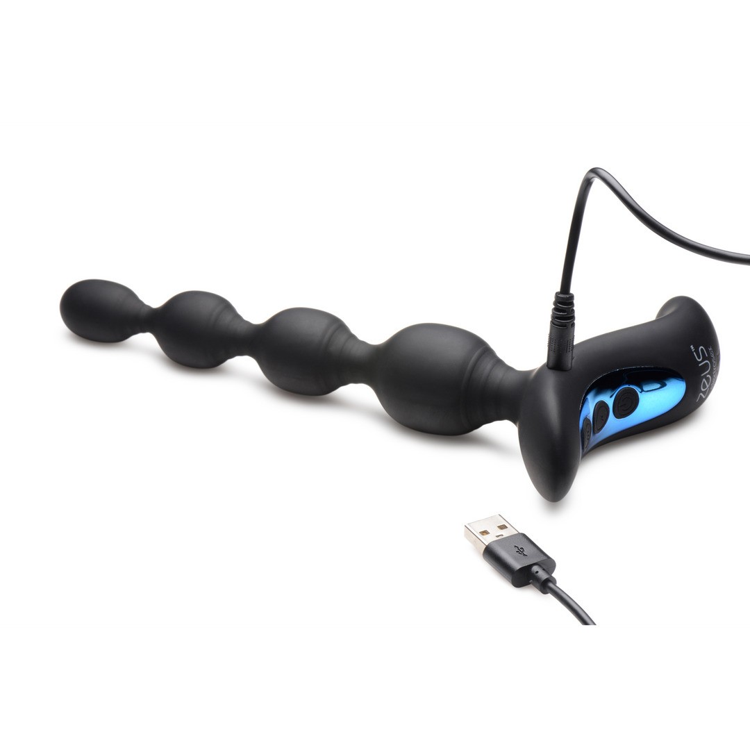 VIBRATING AND E-STIM SILICONE ANAL BEADS WITH REMOTE CONTROL