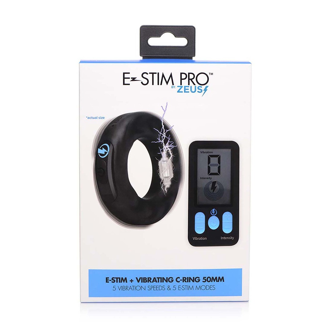 VIBRATING AND E-STIM SILICONE COCKRING + REMOTE CONTROL