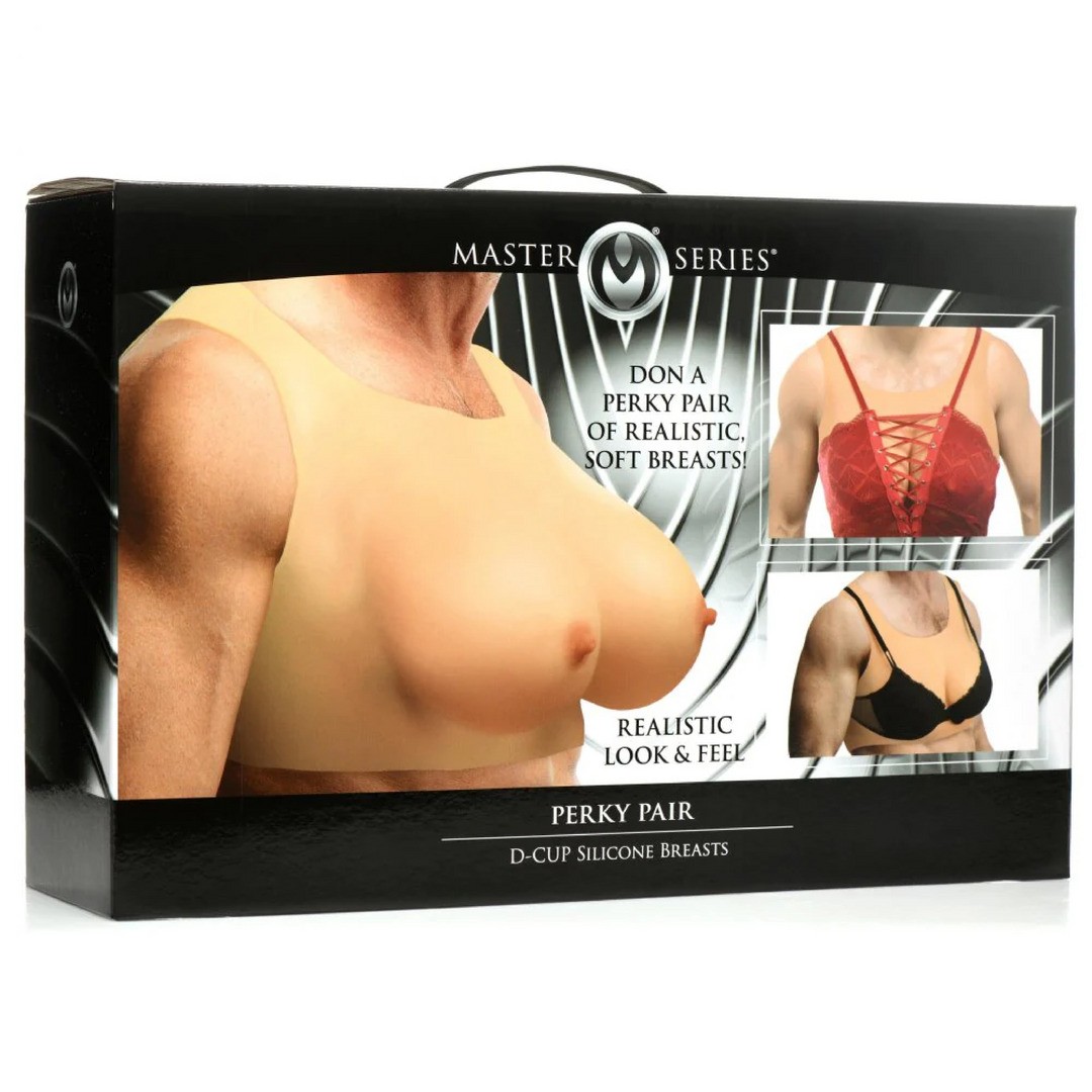 PERKY PAIR D-CUP SILICONE BREASTS - FLESH