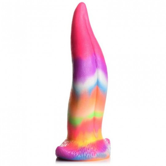 UNICORN TONGUE - GLOW IN THE DARK - SILICONE DILDO - RAINBOW